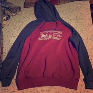 Levi’s Men’s Red/Bluegray hoodie